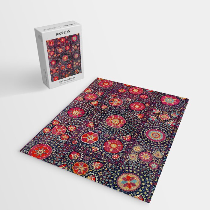 Karshi  Suzani  Antique Uzbekistan Embroidery Print Jigsaw Puzzle Gallery Image 2