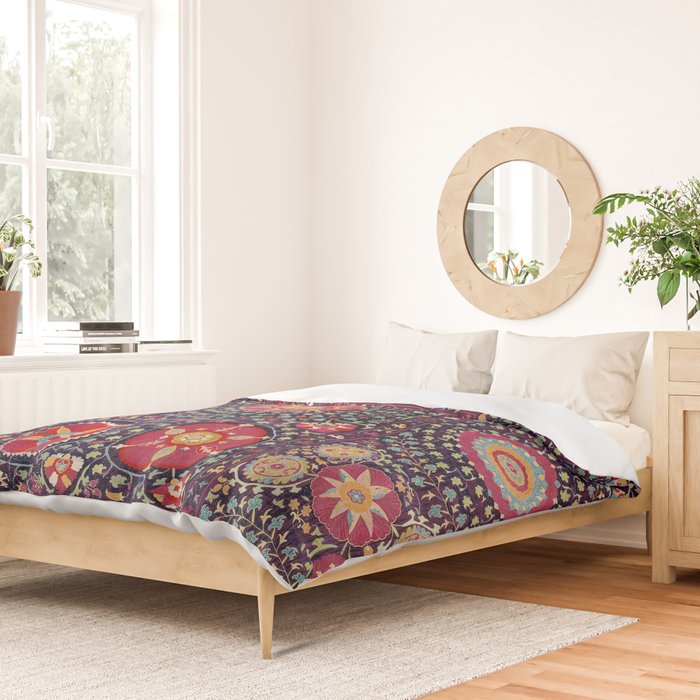 Karshi  Suzani  Antique Uzbekistan Embroidery Print Duvet Cover Gallery Image 2