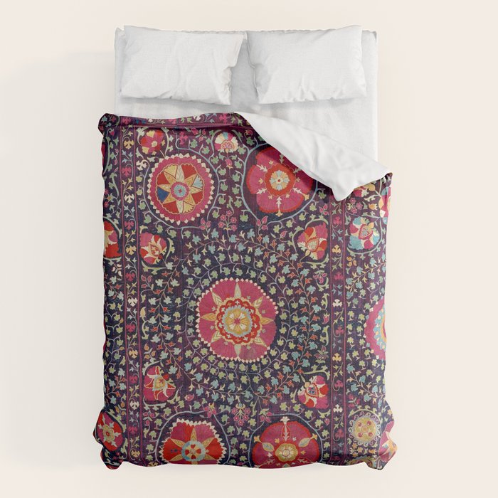 Karshi  Suzani  Antique Uzbekistan Embroidery Print Duvet Cover Gallery Image 1