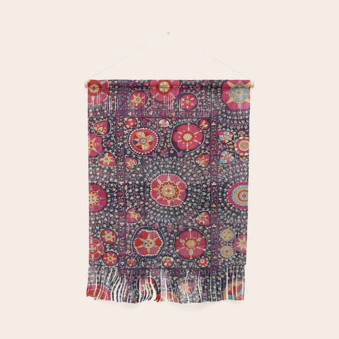 Karshi  Suzani  Antique Uzbekistan Embroidery Print Wall Hanging Gallery Image 1