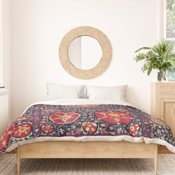 Karshi  Suzani  Antique Uzbekistan Embroidery Print Duvet Cover Gallery Image 3