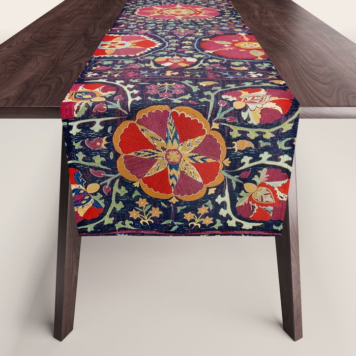 Karshi  Suzani  Antique Uzbekistan Embroidery Print Table Runner Gallery Image 1