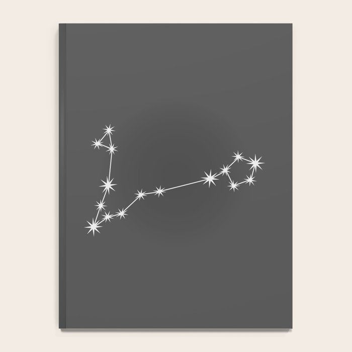 Pisces Zodiac Star Constellation Line Art Grey Notebook Gallery Image 4