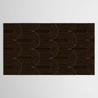 Art Deco Arch Pattern VI Black & Orange Tablecloth Gallery Image 2