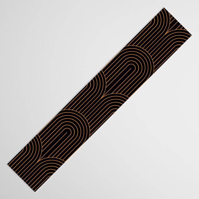 Art Deco Arch Pattern VI Black & Orange Table Runner Gallery Image 3