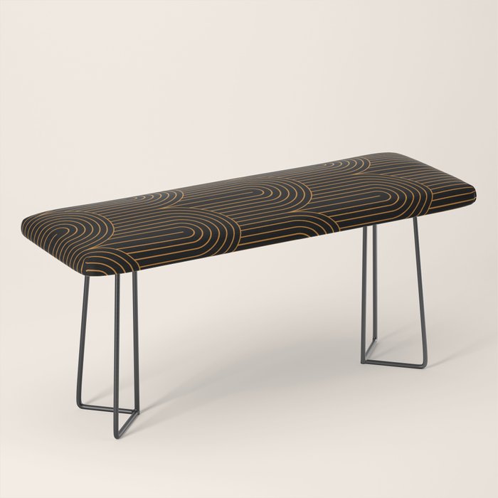 Art Deco Arch Pattern VI Black & Orange Bench Gallery Image 1