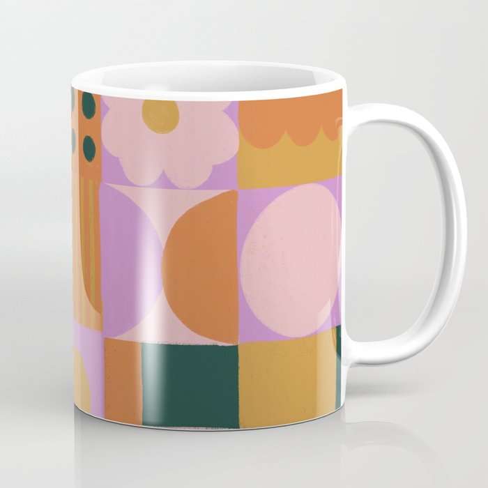 Pink and orange retro Coffee Mug Gallery Image 1