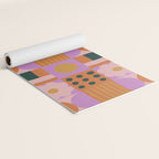 Pink and orange retro Yoga Mat Gallery Image 2