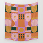 Pink and orange retro Wall Tapestry Gallery Image 4