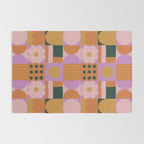 Pink and orange retro Rug Gallery Image 2