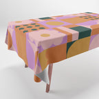 Pink and orange retro Tablecloth Gallery Image 1