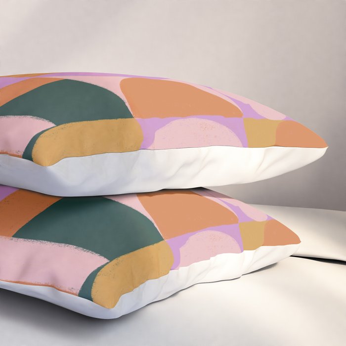Pink and orange retro Pillow Sham Gallery Image 3