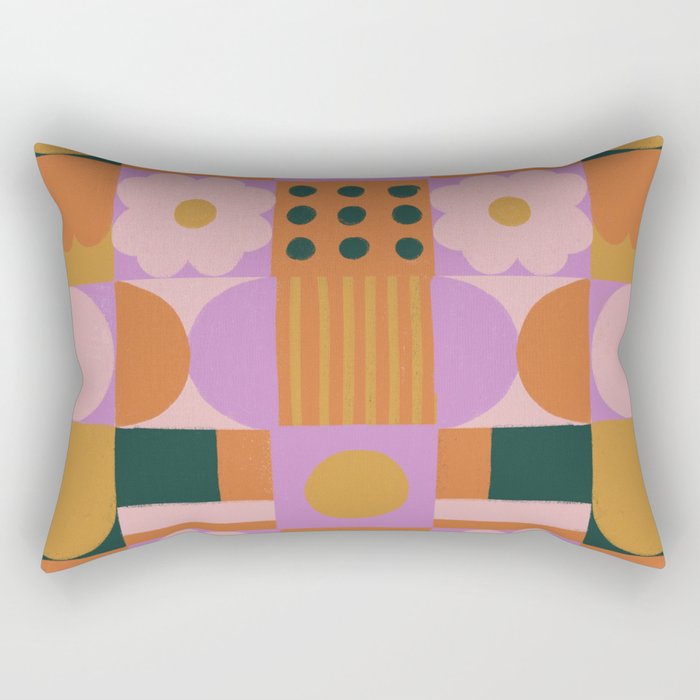 Pink and orange retro Rectangular Pillow Gallery Image 2