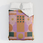 Pink and orange retro Comforter Gallery Image 6