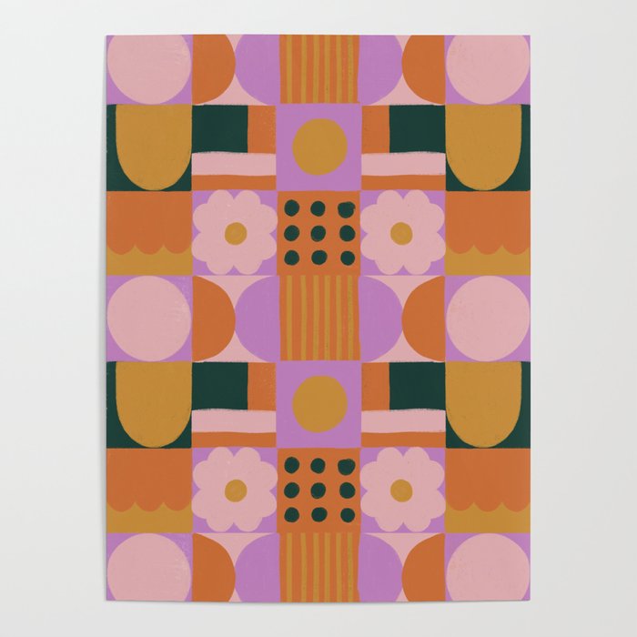 Pink and orange retro Poster Gallery Image 1