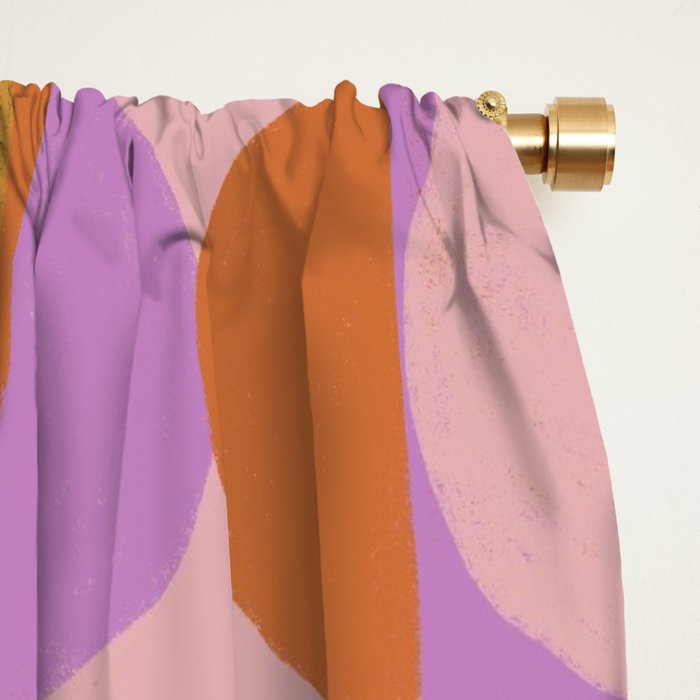Pink and orange retro Window Curtain Gallery Image 2