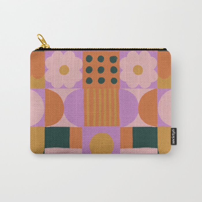 Pink and orange retro Carry All Pouch Gallery Image 1
