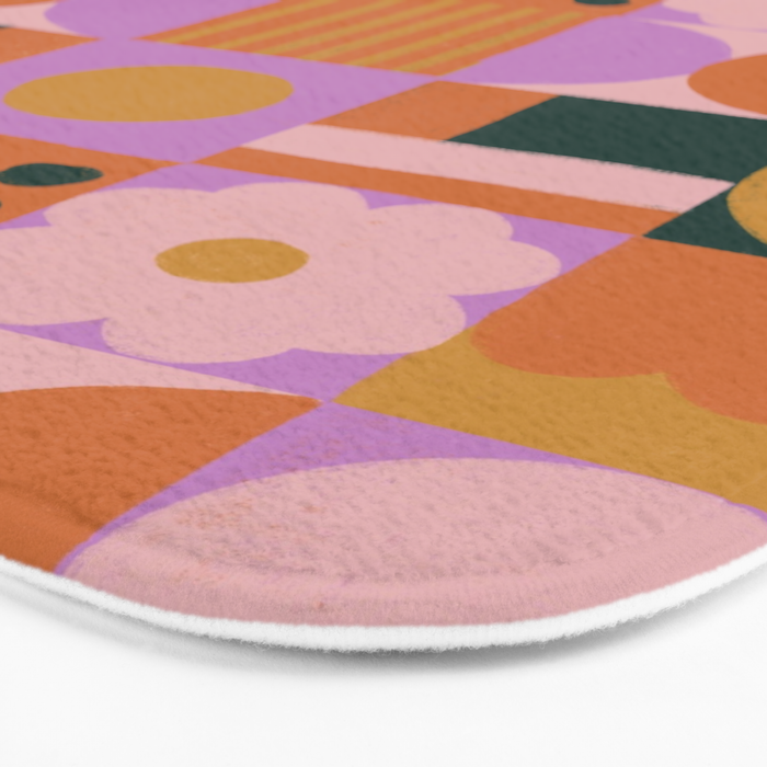 Pink and orange retro Bath Mat Gallery Image 3