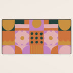 Pink and orange retro Desk Mat Gallery Image 3