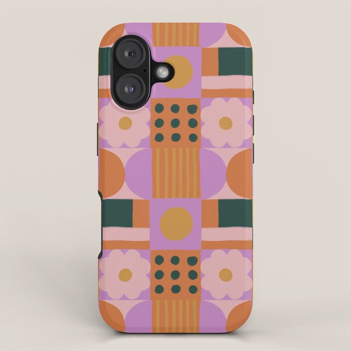 Pink and orange retro iPhone Case Gallery Image 1