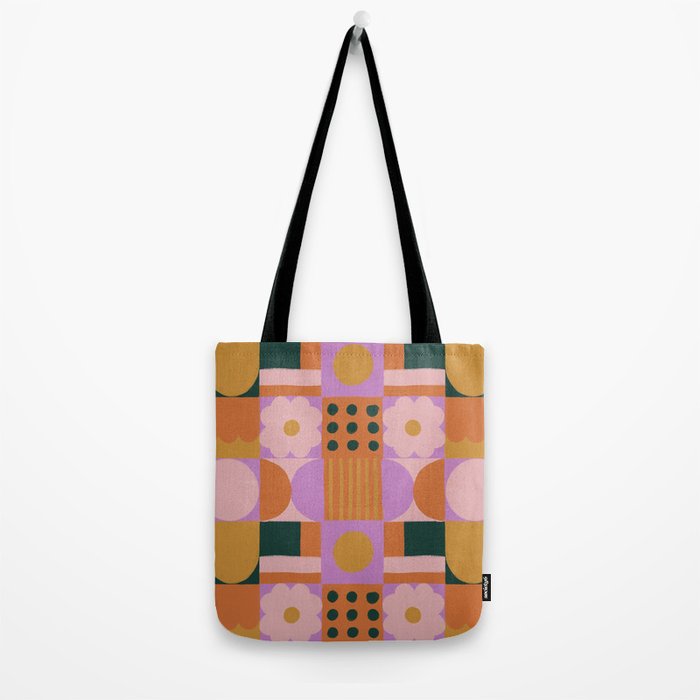 Pink and orange retro Tote Bag Gallery Image 2