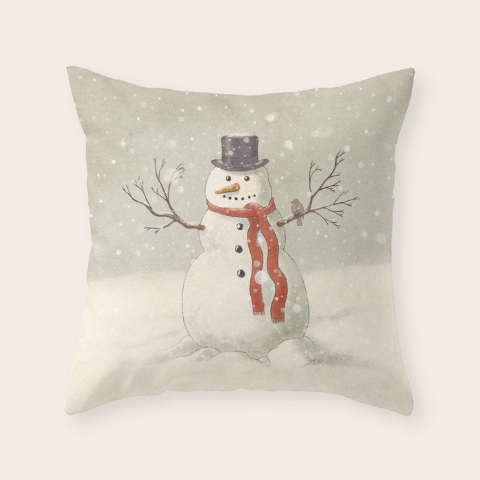 The Snowman  Throw Pillow Gallery Image 6