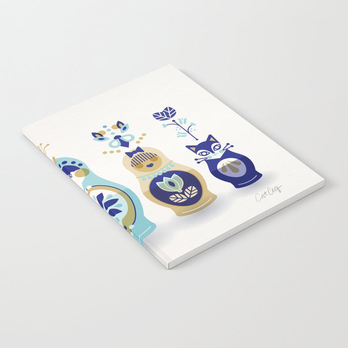 Russian Nesting Dolls - Blue & Gold Notebook Gallery Image 2