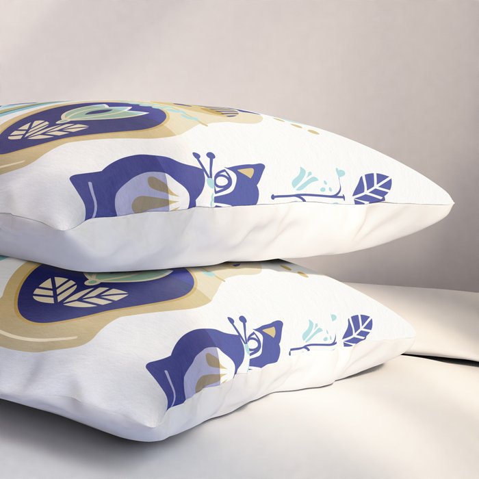 Russian Nesting Dolls - Blue & Gold Pillow Sham Gallery Image 3