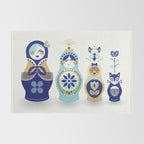 Russian Nesting Dolls - Blue & Gold Rug Gallery Image 2