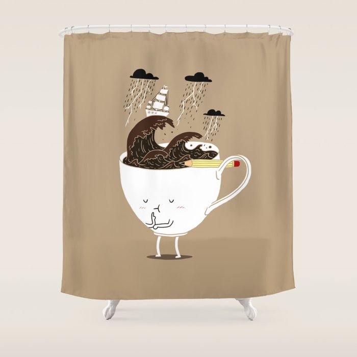 Brainstorming Coffee Shower Curtain Gallery Image 1