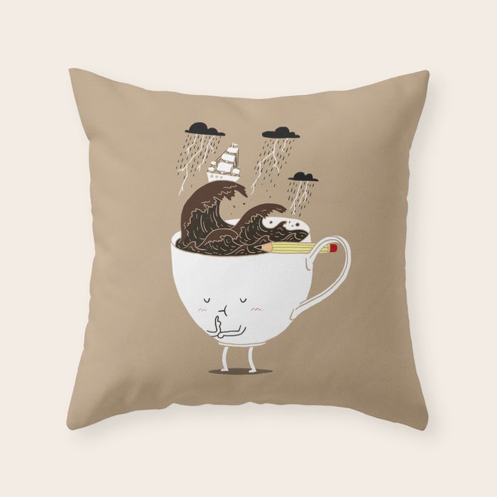 Brainstorming Coffee Throw Pillow Gallery Image 1