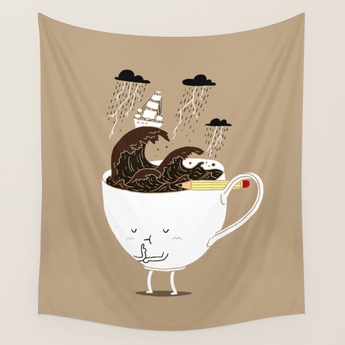 Brainstorming Coffee Wall Tapestry Gallery Image 4