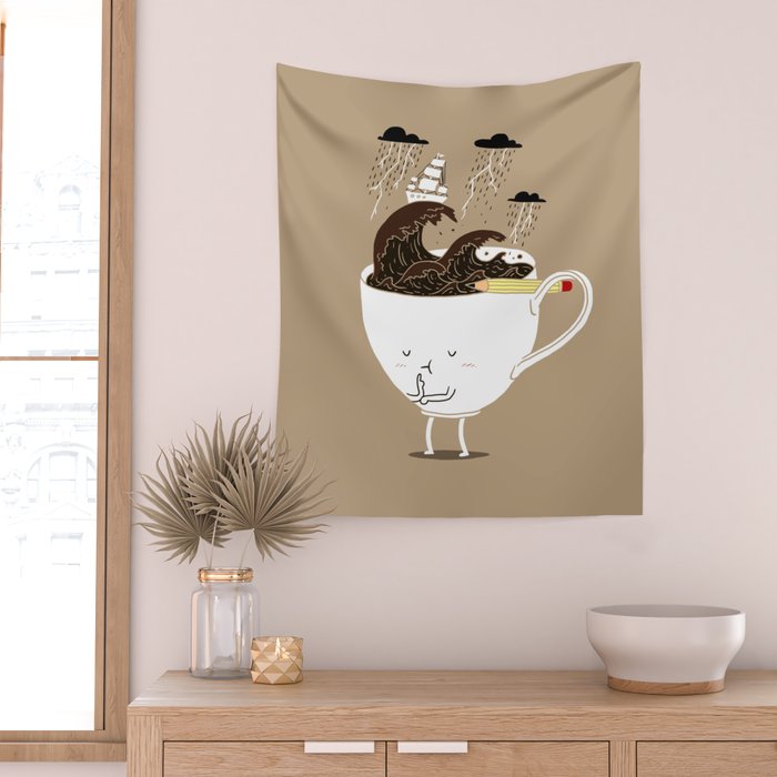 Brainstorming Coffee Wall Tapestry Gallery Image 2