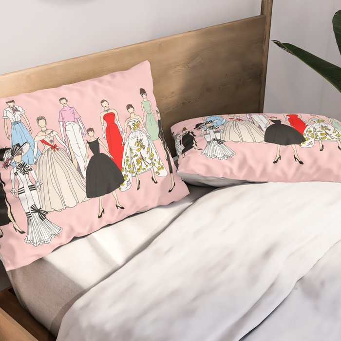 Think Pink Outfits Fashion Audrey Pillow Sham Gallery Image 2