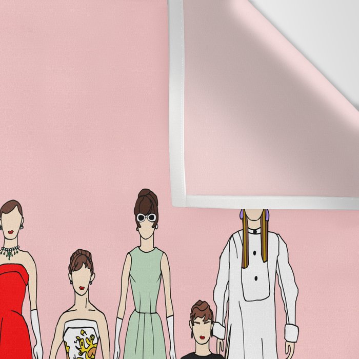 Think Pink Outfits Fashion Audrey Wall Tapestry Gallery Image 3