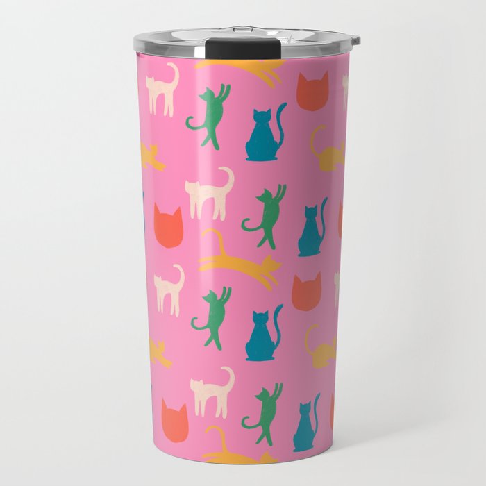 Rainbow Cats in Pencil  Travel Mug Gallery Image 1