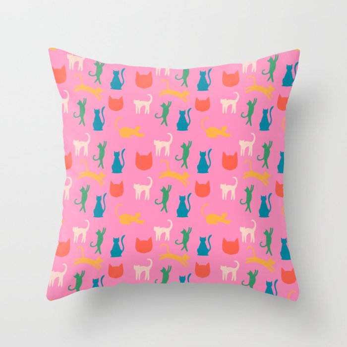Rainbow Cats in Pencil  Throw Pillow Gallery Image 6