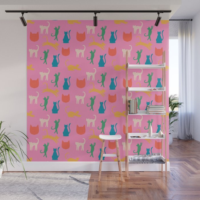 Rainbow Cats in Pencil  Wall Mural Gallery Image 1