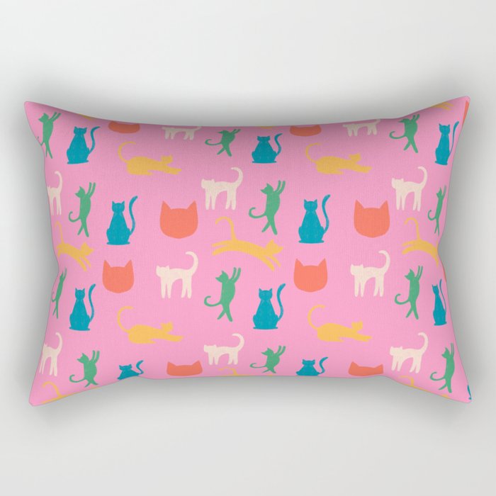 Rainbow Cats in Pencil  Rectangular Pillow Gallery Image 2