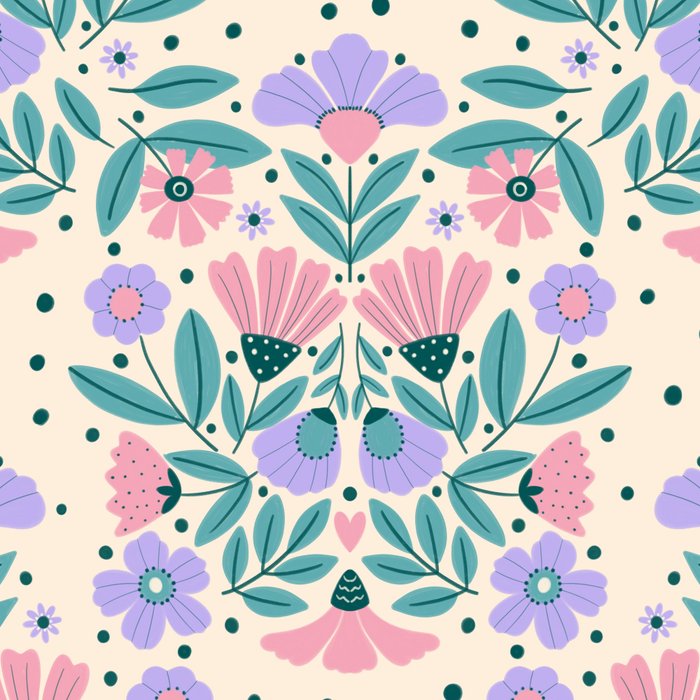 Light Pink and Purple Floral Pattern Coffee Mug Gallery Image 2