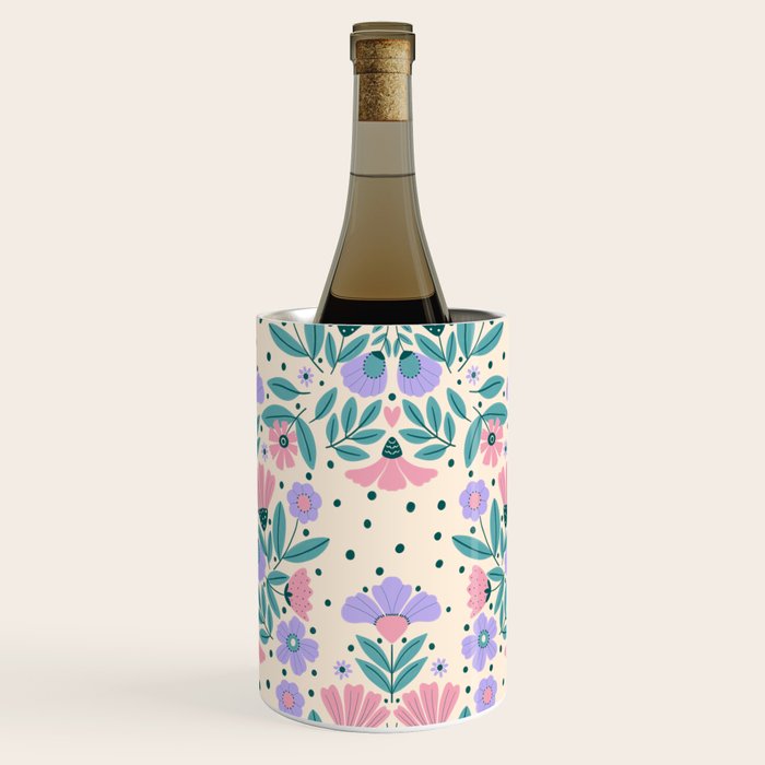 Light Pink and Purple Floral Pattern Wine Chiller Gallery Image 2
