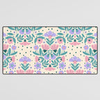 Light Pink and Purple Floral Pattern Desk Mat Gallery Image 3