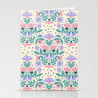 Light Pink and Purple Floral Pattern Stationery Card Gallery Image 2