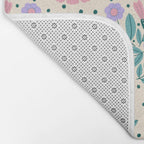Light Pink and Purple Floral Pattern Bath Mat Gallery Image 2