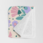 Light Pink and Purple Floral Pattern Throw Blanket Gallery Image 3