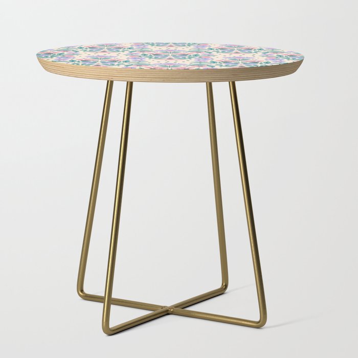 Light Pink and Purple Floral Pattern Side Table Gallery Image 1