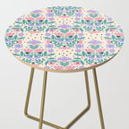 Light Pink and Purple Floral Pattern Side Table Gallery Image 2
