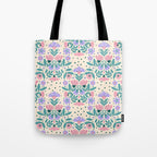 Light Pink and Purple Floral Pattern Tote Bag Gallery Image 1