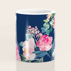Navy and Pink Watercolor Peony Coffee Mug Gallery Image 4