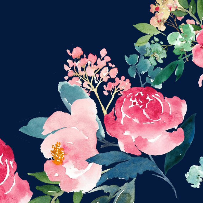 Navy and Pink Watercolor Peony Coffee Mug Gallery Image 2